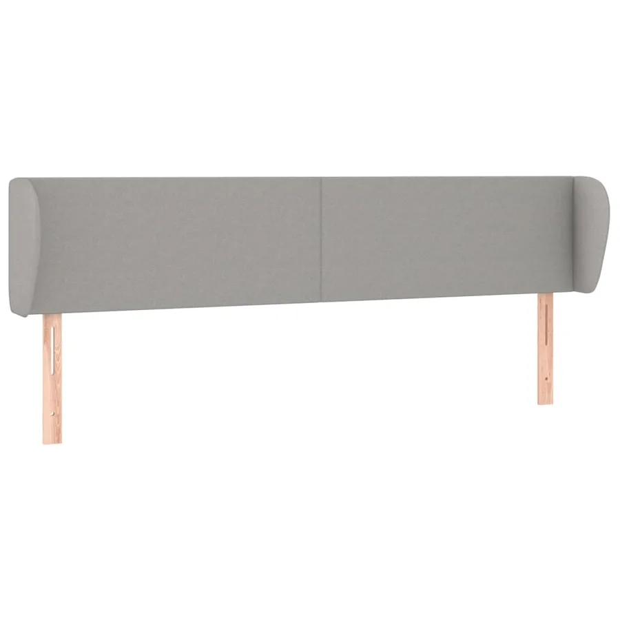 Tête de lit avec oreilles Gris clair 183x23x78/88 cm Tissu - 2