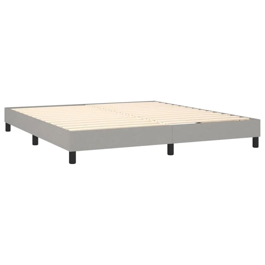 Sommier à lattes de lit et matelas et LED Gris clair 180x200 cm - 5