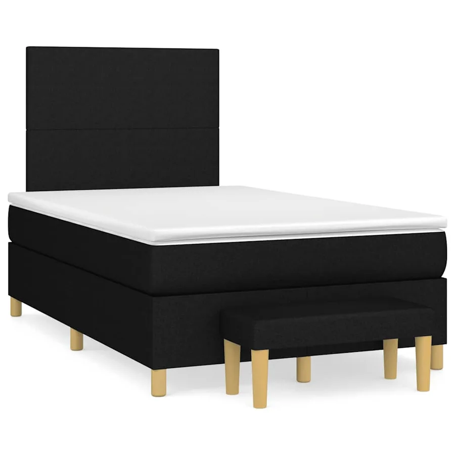 Sommier à lattes de lit avec matelas Noir 120x200 cm Tissu - 2