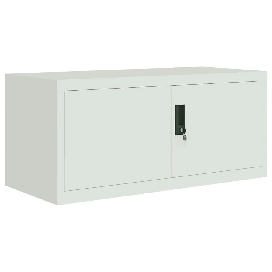 Classeur gris clair 90x40x130 cm acier - 3