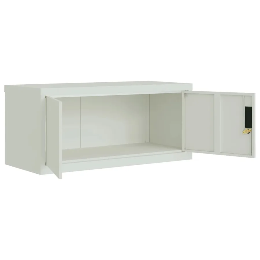 Classeur gris clair 90x40x130 cm acier - 5
