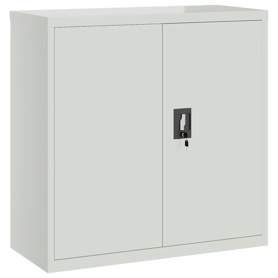Classeur gris clair 90x40x130 cm acier - 7