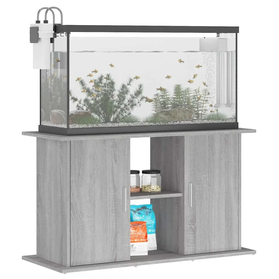 Support pour aquarium sonoma gris 101x41x58cm bois d'ingénierie - 3