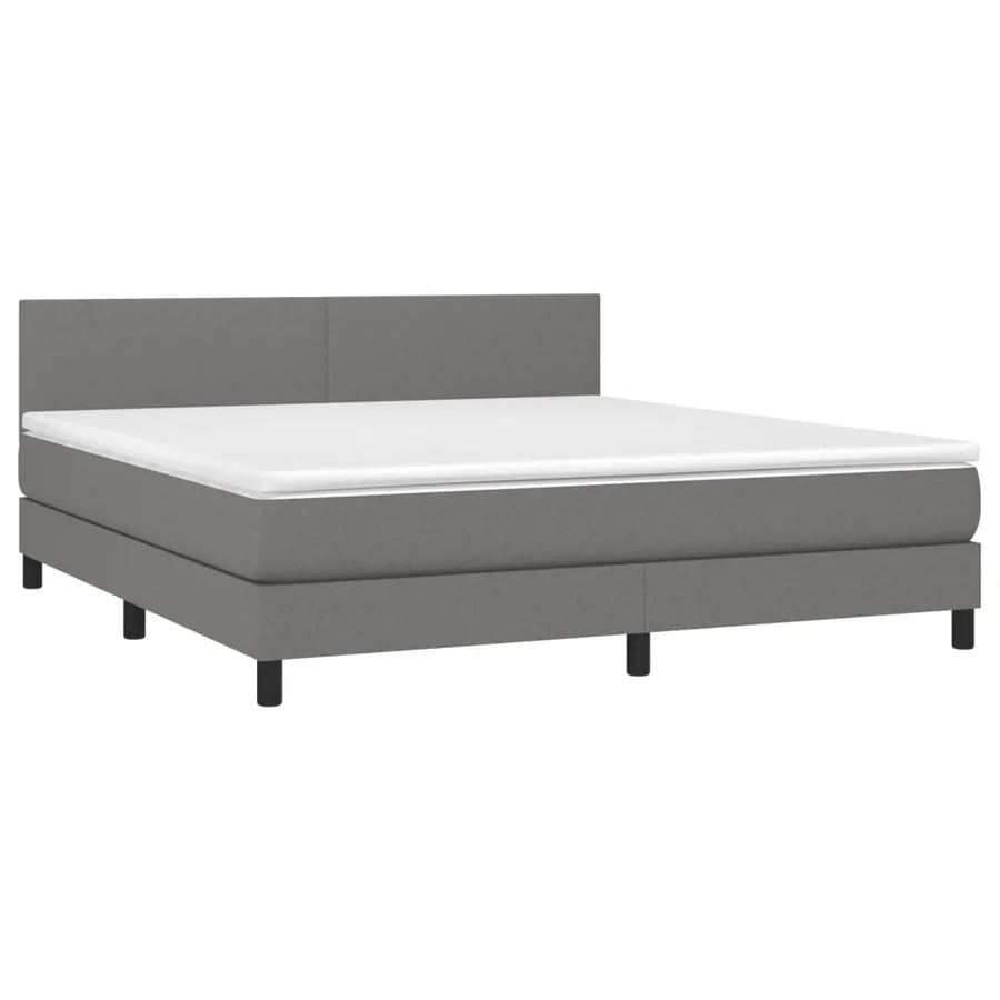 Sommier à lattes de lit avec matelas Gris foncé 180x200cm Tissu - 3