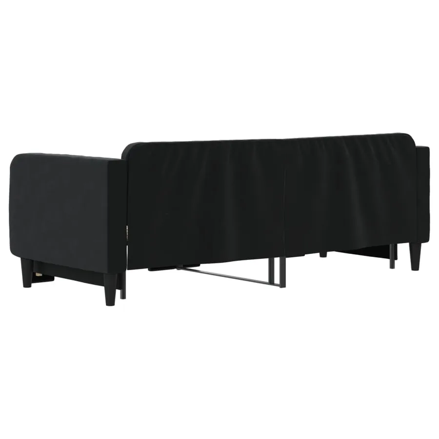 Lit de jour avec gigogne sans matelas noir 90x200 cm - 5