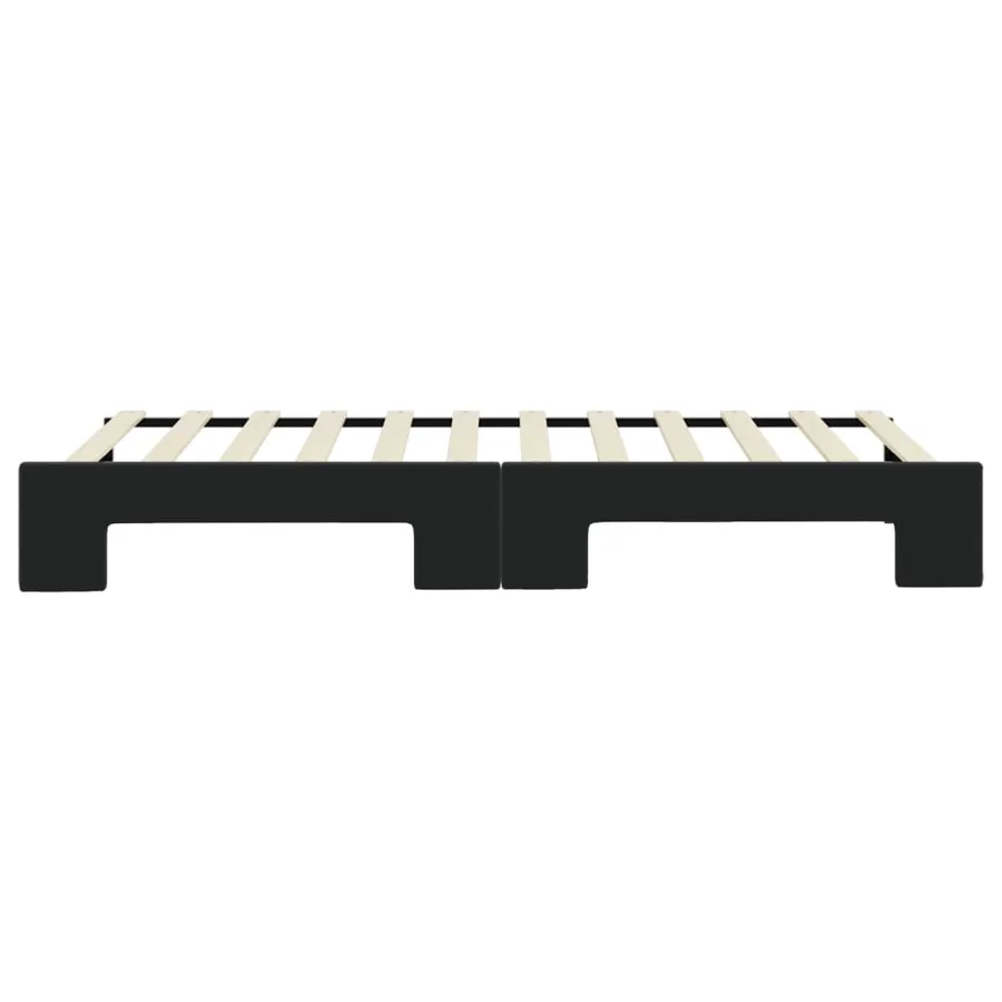 Lit de jour avec gigogne sans matelas noir 90x200 cm - 9