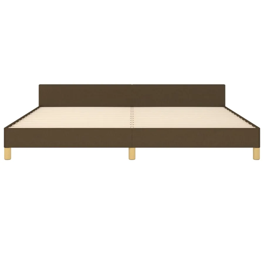 Cadre de lit sans matelas marron foncé 200x200 cm tissu - 6