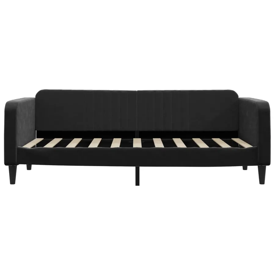 Lit de jour avec lit gigogne noir 90x190 cm velours - 7
