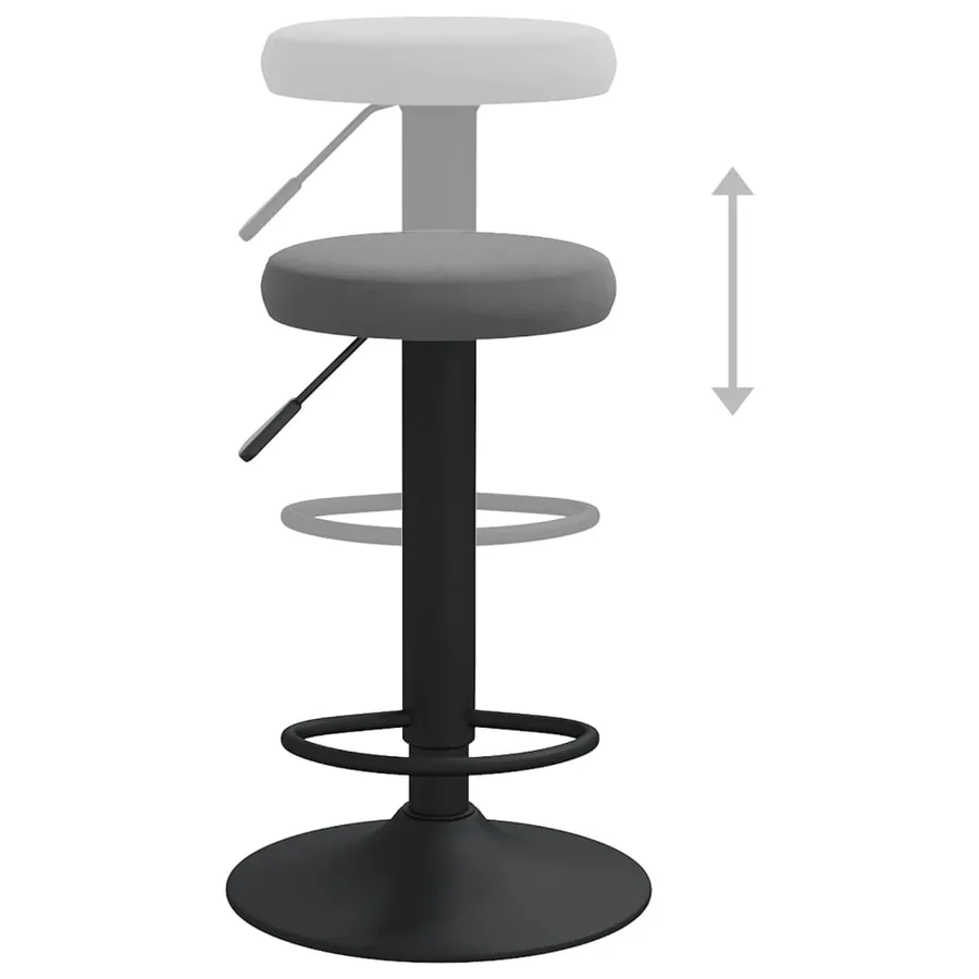 Tabourets de bar lot de 2 gris foncé velours - 6