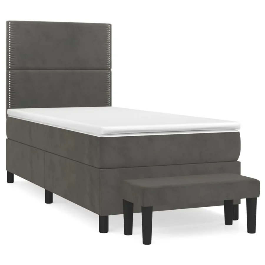 Sommier à lattes de lit avec matelas Gris foncé 100x200 cm - 2
