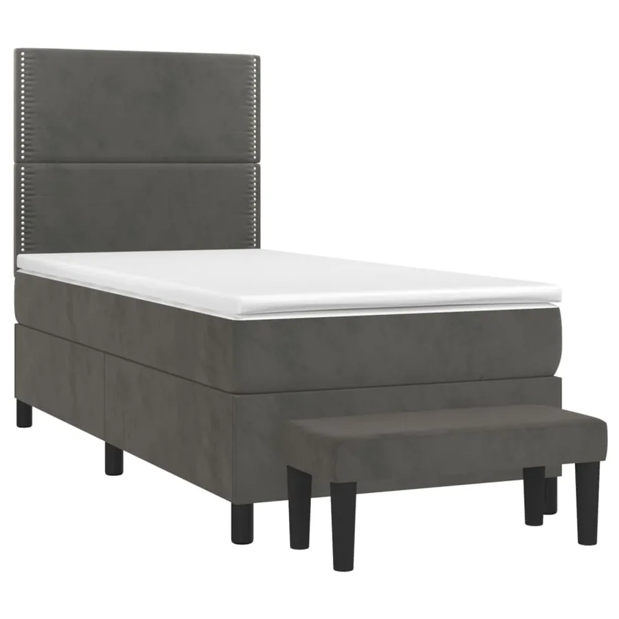 Sommier à lattes de lit avec matelas Gris foncé 100x200 cm - 3