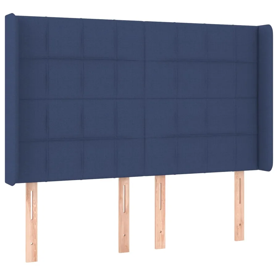 Sommier à lattes de lit matelas et LED Bleu 140x200 cm Tissu - 7