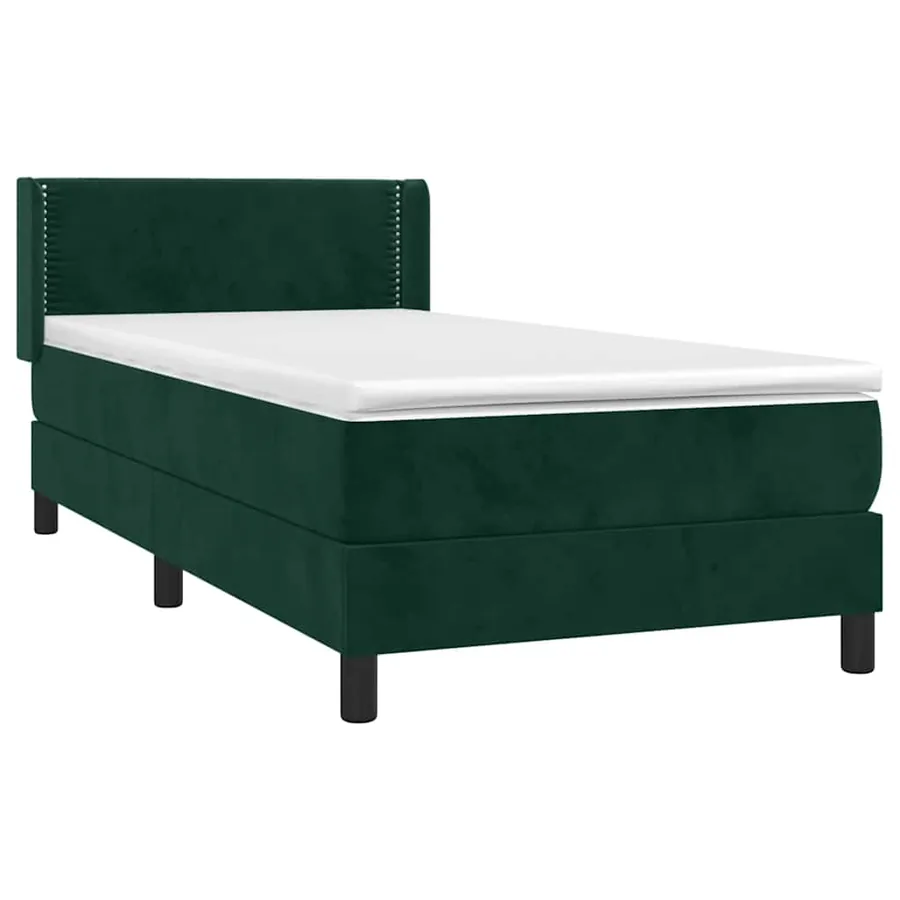 Sommier à lattes de lit et matelas Vert foncé 80x200 cm Velours - 3