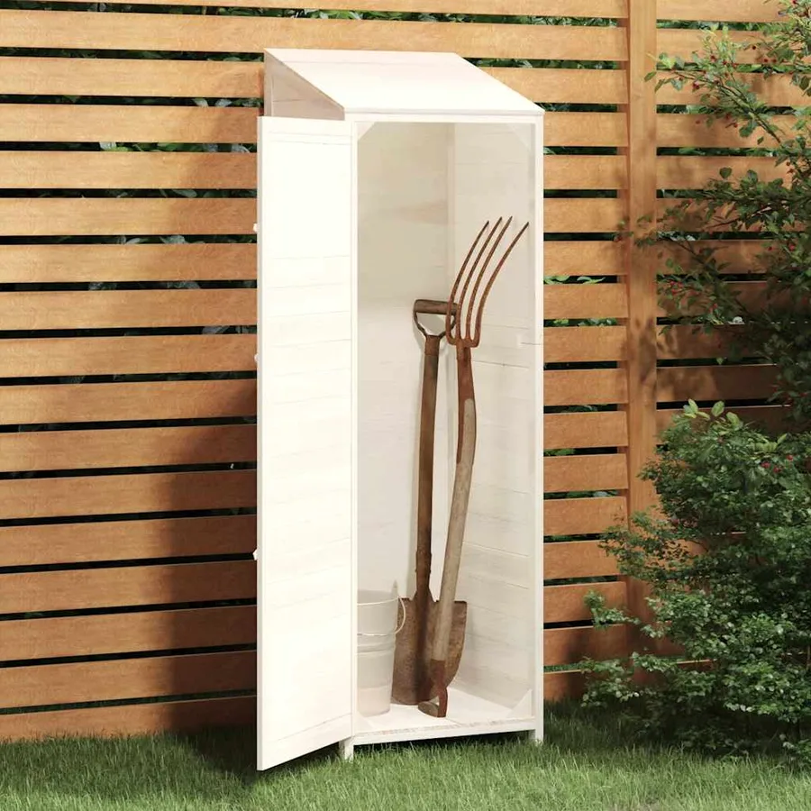 Remise de jardin Blanc 55x52x174,5 cm Bois de sapin solide - 3