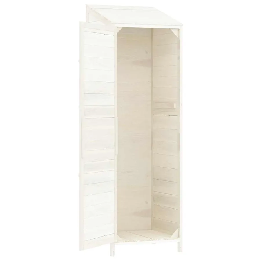 Remise de jardin Blanc 55x52x174,5 cm Bois de sapin solide - 7