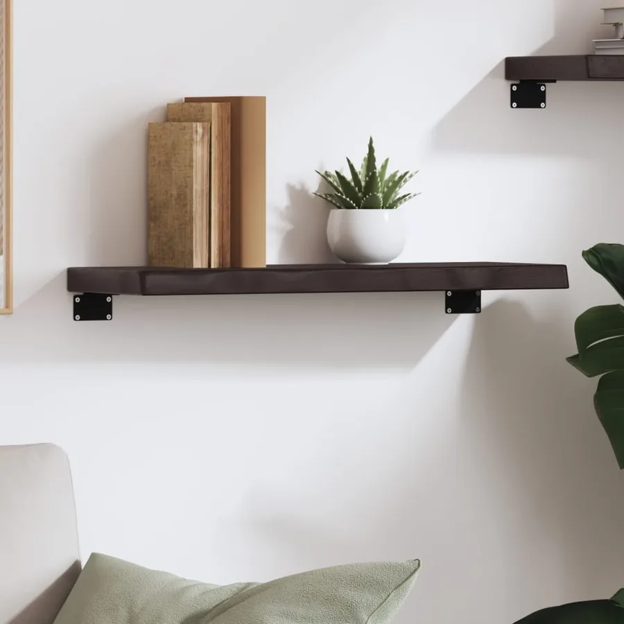 Étagère murale marron foncé 60x20x4 cm bois chêne massif traité - 3