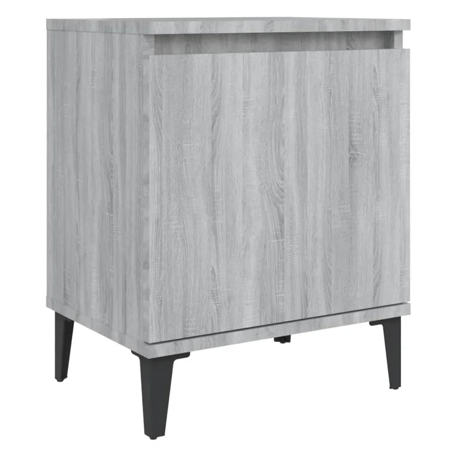 Table de chevet avec pieds en métal Sonoma gris 40x30x50 cm - 2