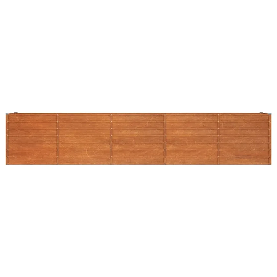 Lit surélevé de jardin rouillé 400x80x77 cm acier corten - 4