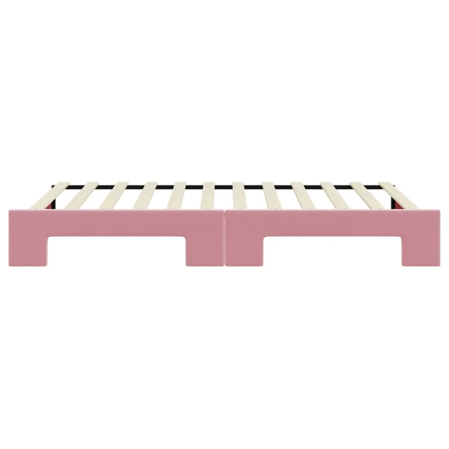 Lit de jour avec lit gigogne rose 100x200 cm velours - 9