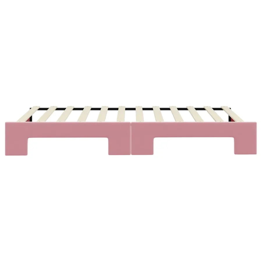 Lit de jour avec lit gigogne rose 100x200 cm velours - 9