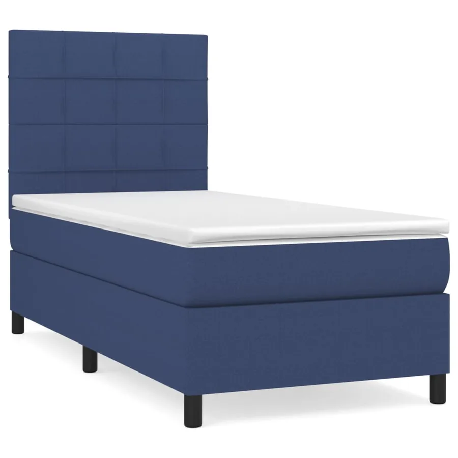 Sommier à lattes de lit avec matelas Bleu 80x200 cm Tissu - 2