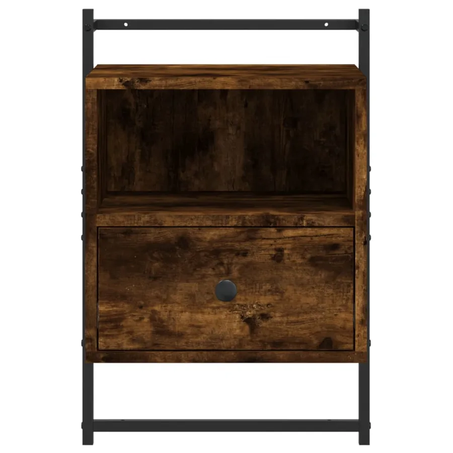 Table de chevet murale 2 pcs chêne fumé 40x30x61 cm - 7