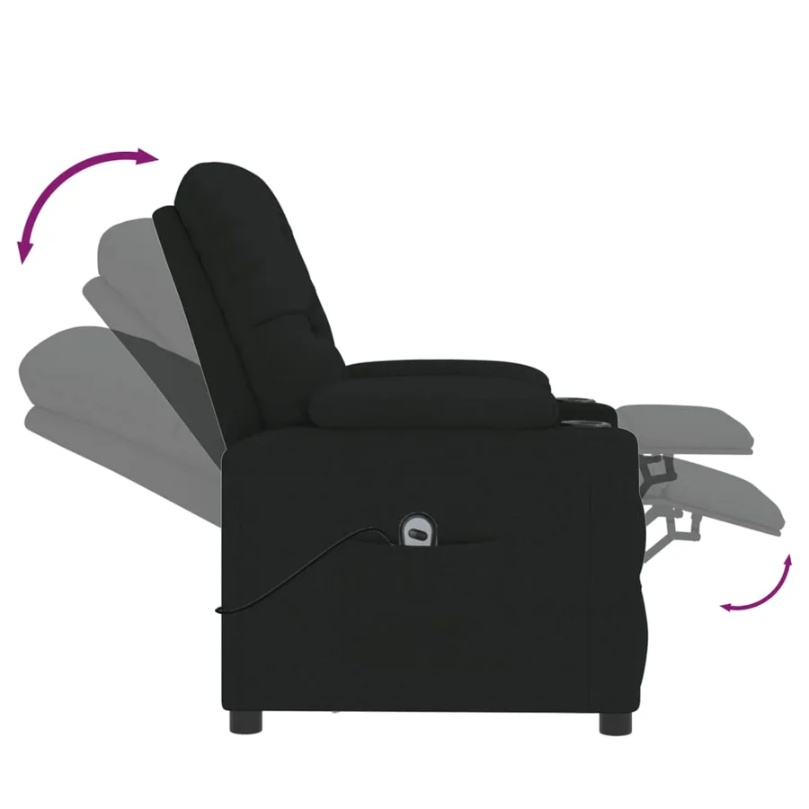 Fauteuil inclinable électrique Noir Tissu - 7