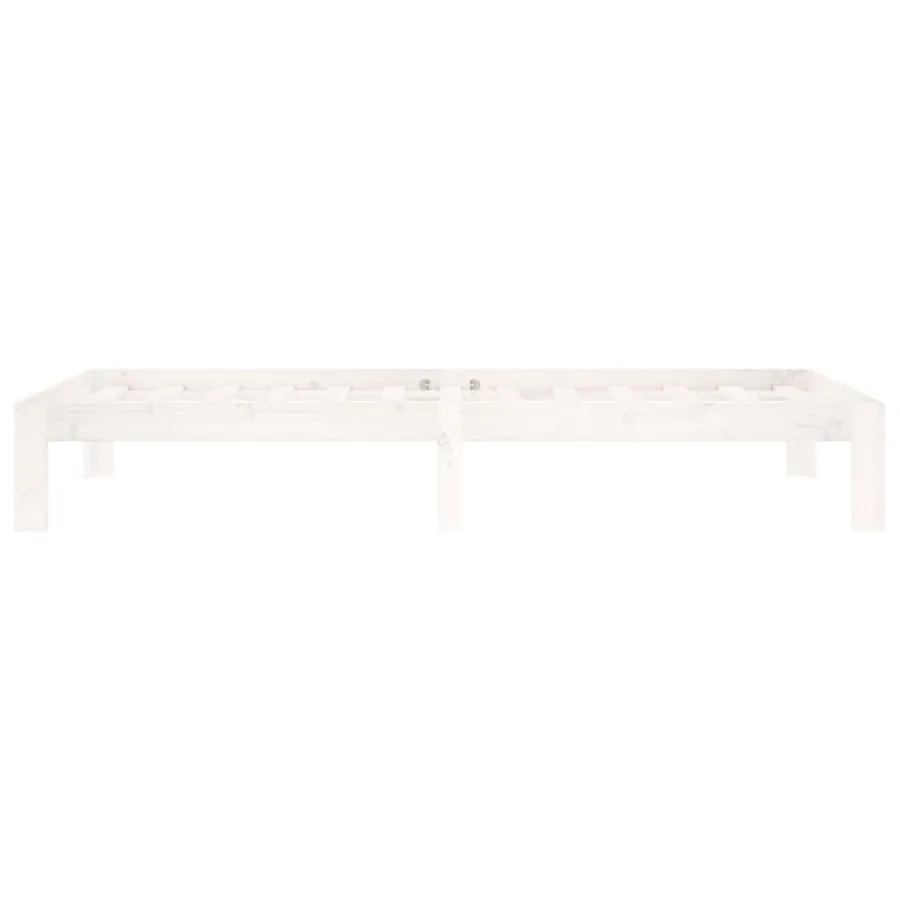 Cadre de lit sans matelas blanc bois de pin massif 90x200 cm - 5