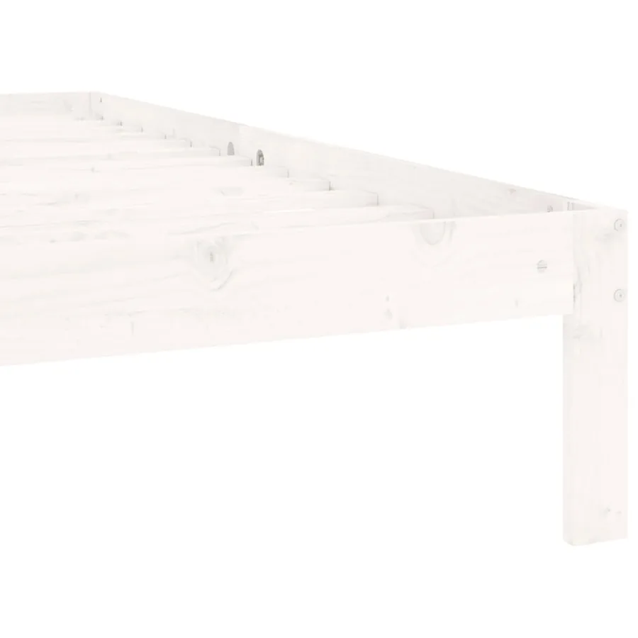 Cadre de lit sans matelas blanc bois de pin massif 90x200 cm - 6