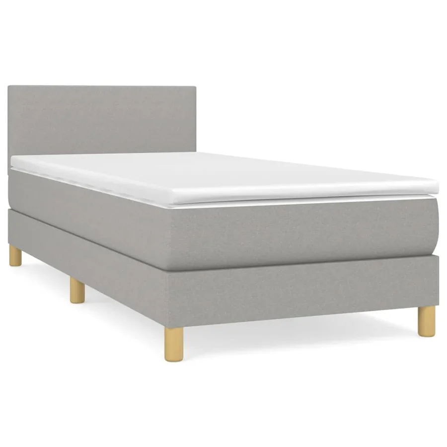 Sommier à lattes de lit avec matelas Gris clair 90x200 cm Tissu - 2