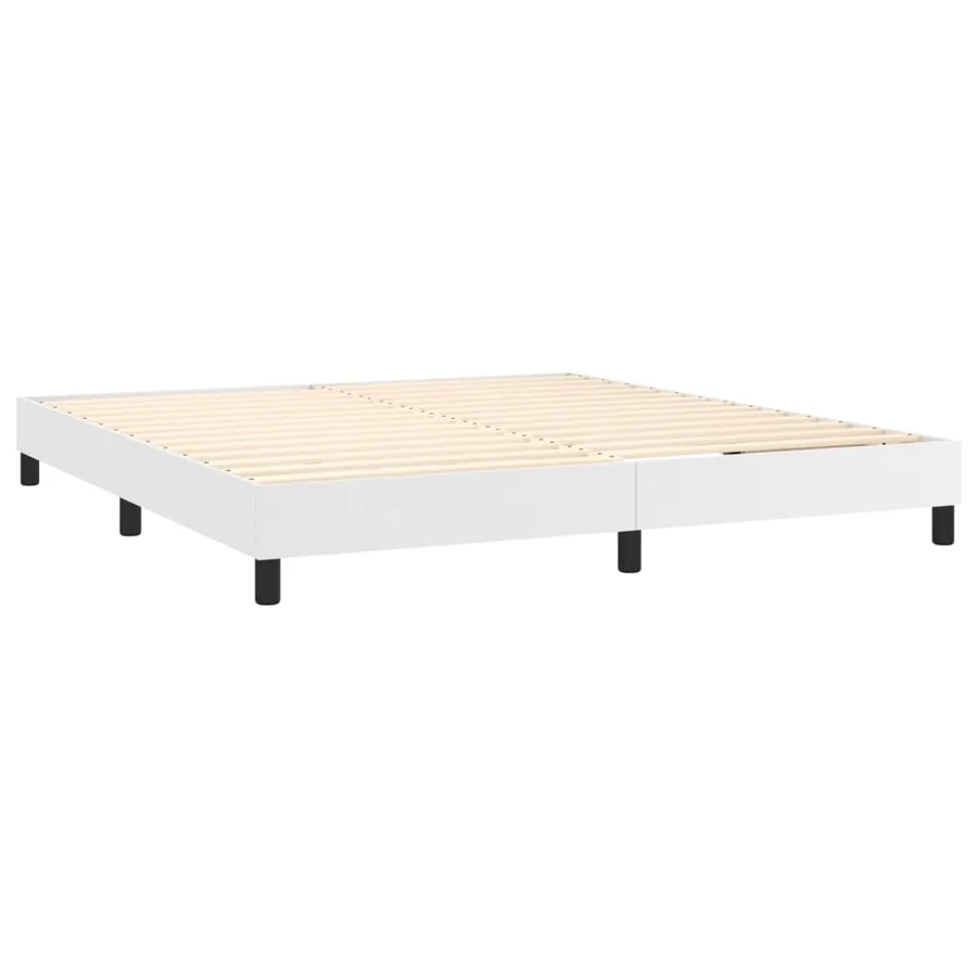 Sommier à lattes de lit avec matelas et LED Blanc 160x200 cm - 5