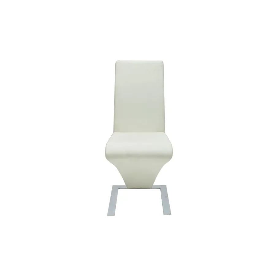 Chaises à manger lot de 4 blanc similicuir - 3
