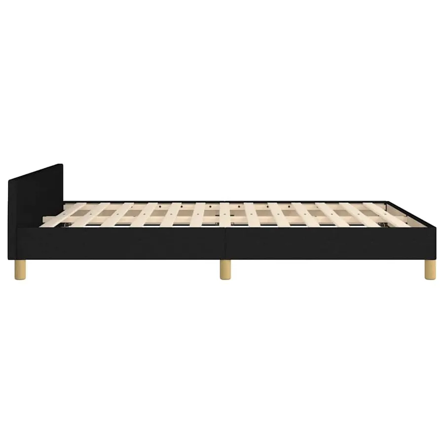 Cadre de lit sans matelas noir 140x200 cm tissu - 7