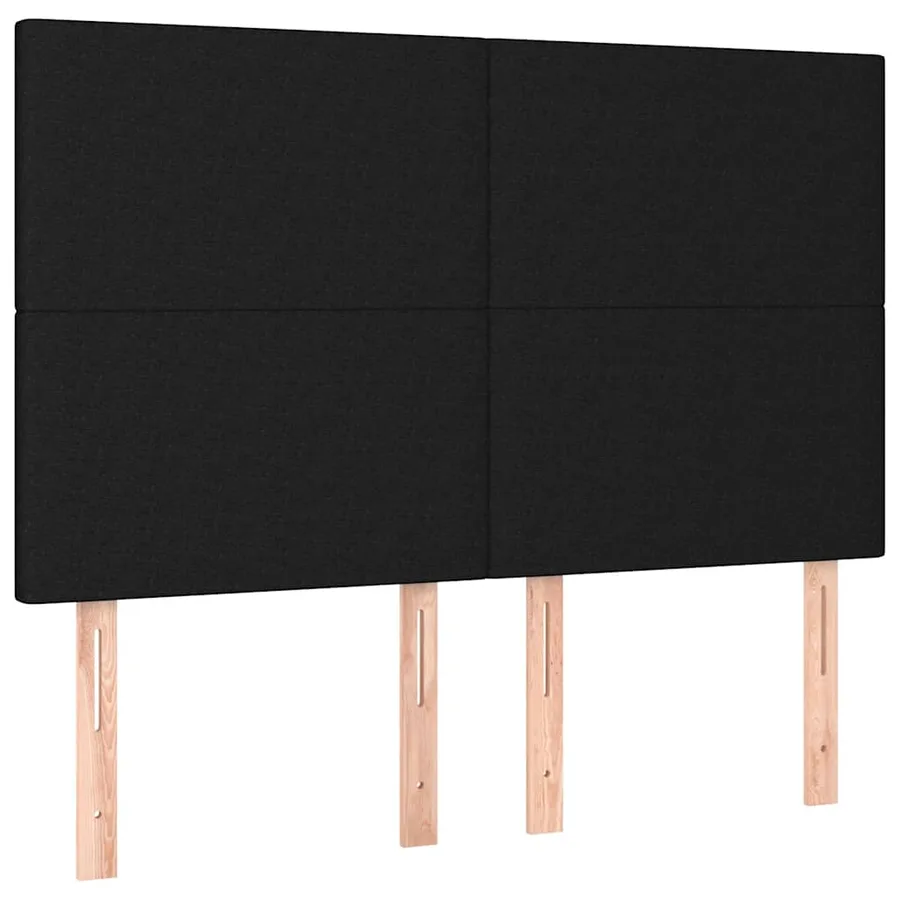 Cadre de lit sans matelas noir 140x200 cm tissu - 9