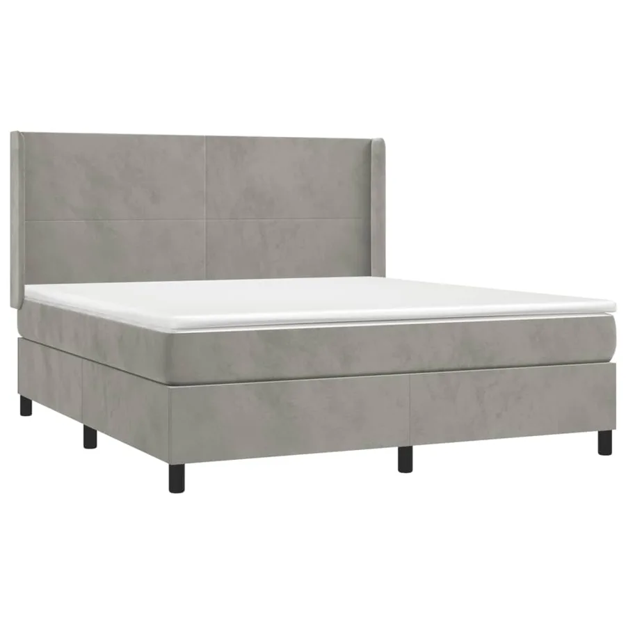 Sommier à lattes de lit matelas et LED Gris clair 160x200 cm - 4