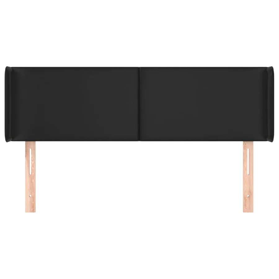 Tête de lit avec oreilles Noir 147x16x78/88 cm Similicuir - 3