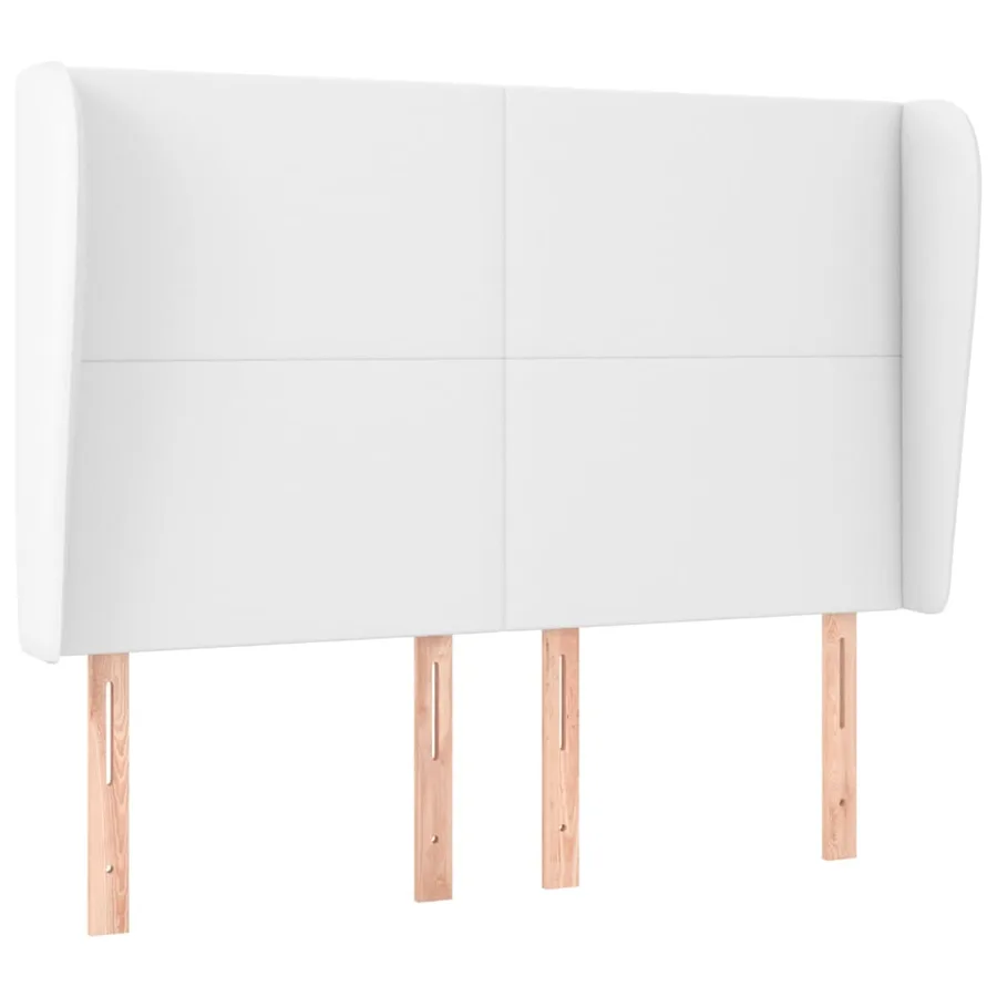 Tête de lit avec oreilles Blanc 147x23x118/128 cm Similicuir - 2