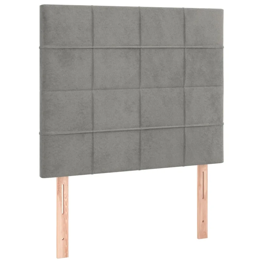 Sommier à lattes de lit et matelas Gris clair 90x200 cm Velours - 5