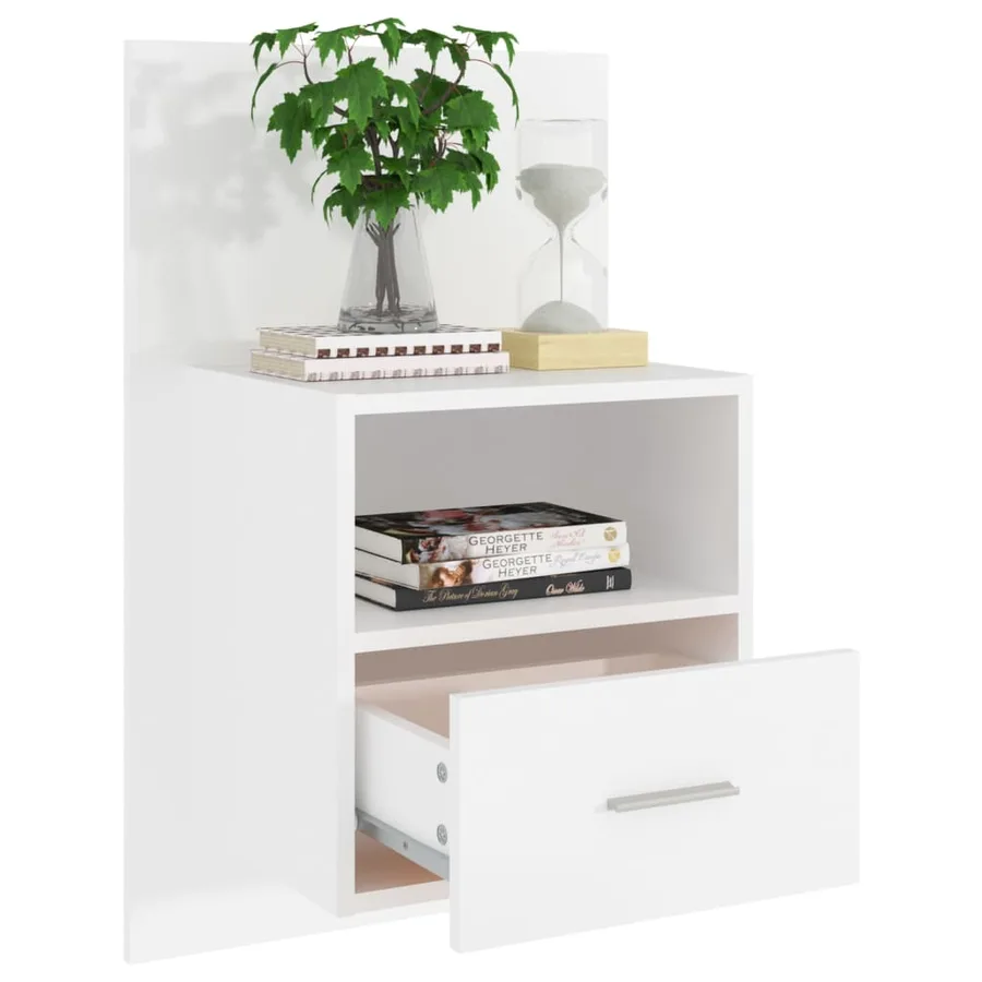 Tables de chevet murales 2 pcs Blanc - 9