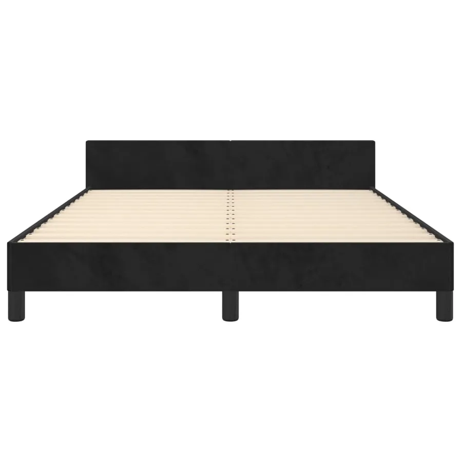 Cadre de lit sans matelas noir 140x190 cm velours - 6
