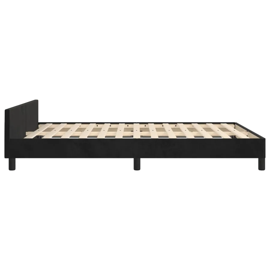 Cadre de lit sans matelas noir 140x190 cm velours - 7
