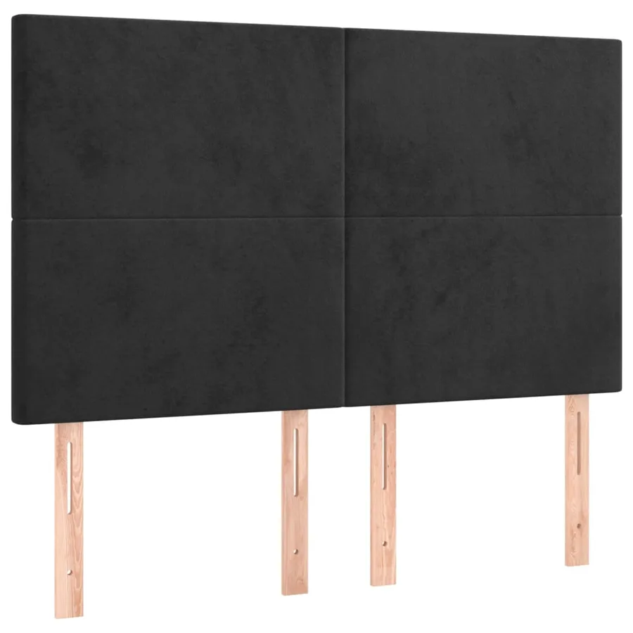 Cadre de lit sans matelas noir 140x190 cm velours - 9