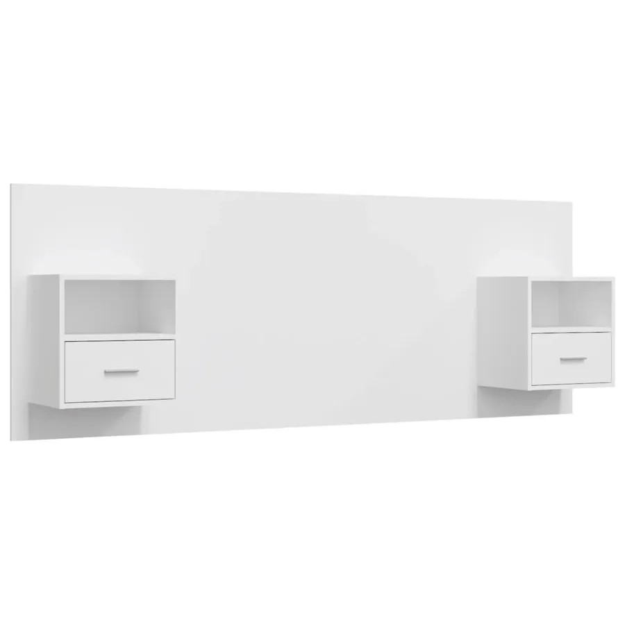 Tête de lit avec armoires Blanc Bois d’ingénierie - 2