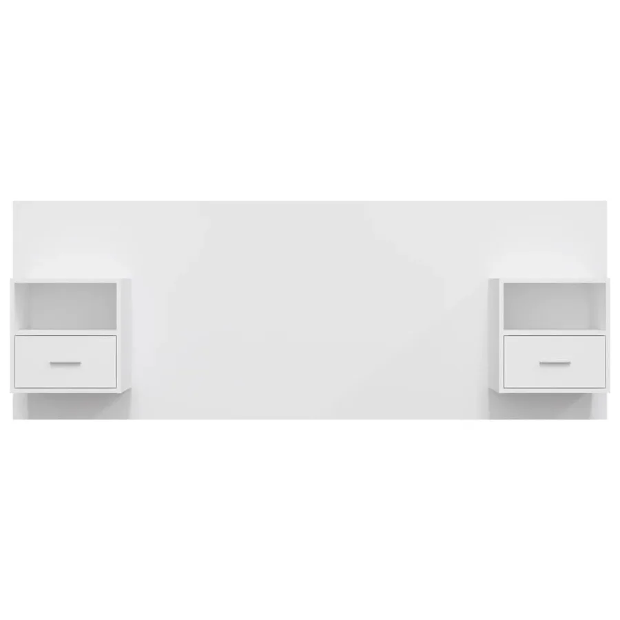 Tête de lit avec armoires Blanc Bois d’ingénierie - 3