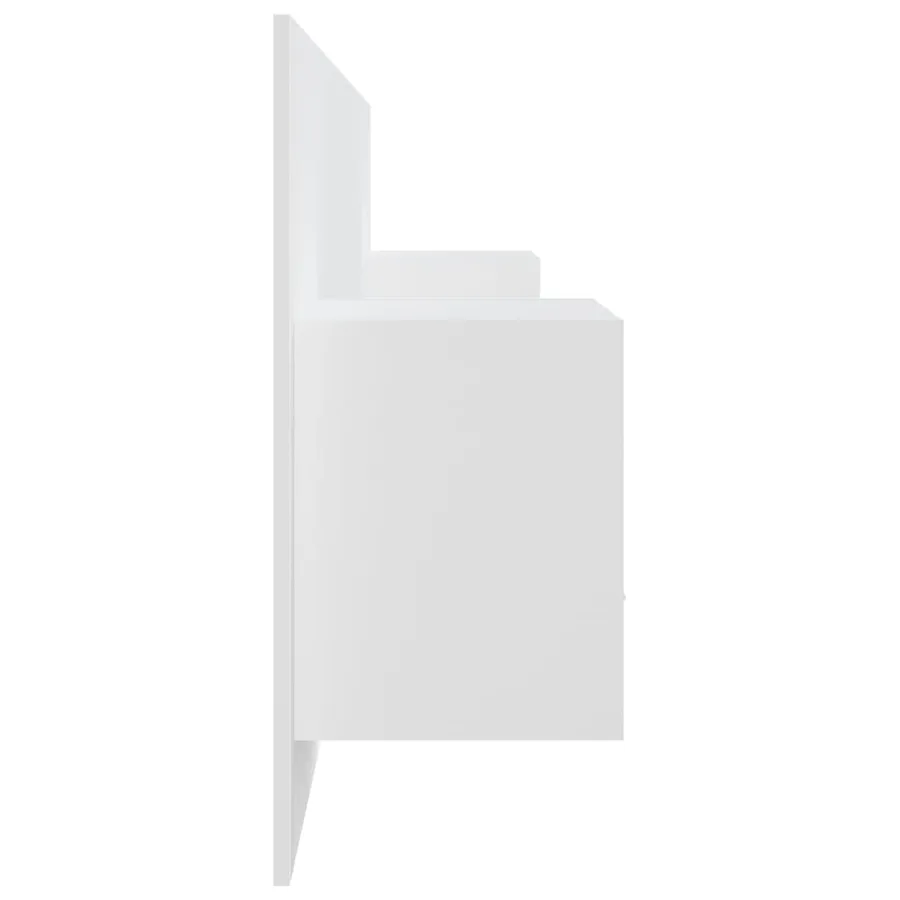 Tête de lit avec armoires Blanc Bois d’ingénierie - 4