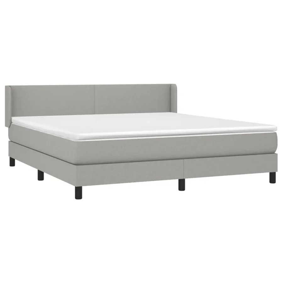 Sommier à lattes de lit avec matelas Gris clair 160x200cm Tissu - 3