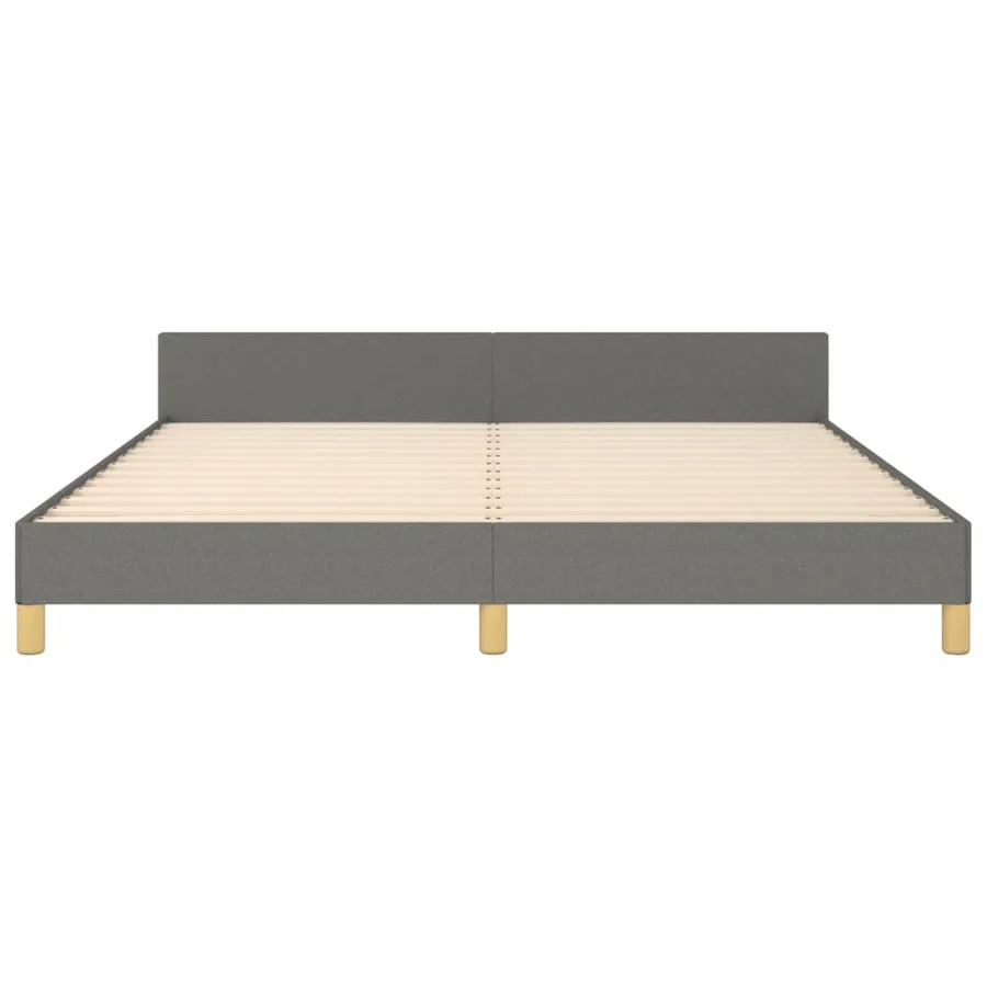 Cadre de lit sans matelas gris foncé 160x200 cm tissu - 6