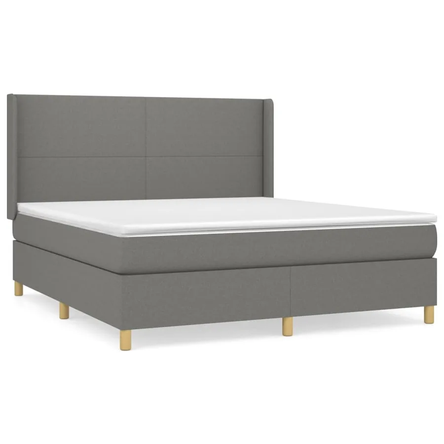 Sommier à lattes de lit avec matelas Gris foncé 160x200cm Tissu - 2