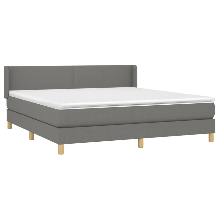 Sommier à lattes de lit avec matelas Gris foncé 160x200cm Tissu - 3