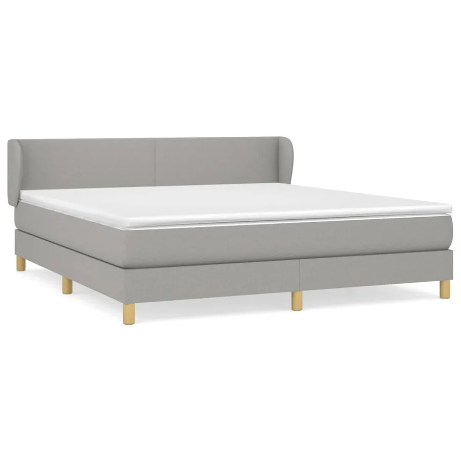 Sommier à lattes de lit avec matelas Gris clair 160x200cm Tissu - 2